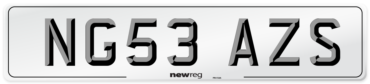NG53 AZS Number Plate from New Reg